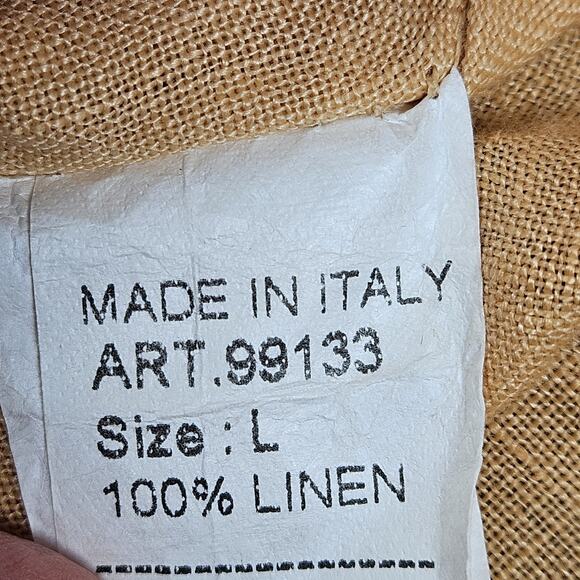 VIOLA BORGHI Womens Linen Top Large Made in Italy Bohemian Lt Orange Bell Sleeve - Picture 4 of 6